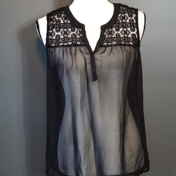 Daniel Rainn Tops - DANIEL RAINN Sheer Black Blouse Small!